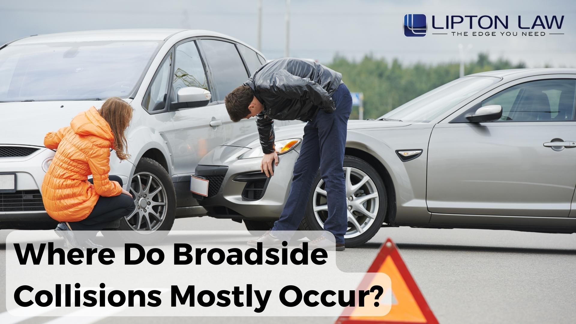 where do broadside collisions most commonly occur
